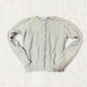 Karen Scott Vintage Cream Cable Knit Button Cardigan – Size S